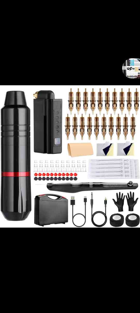tattoo machine kit with case and battery for wireless