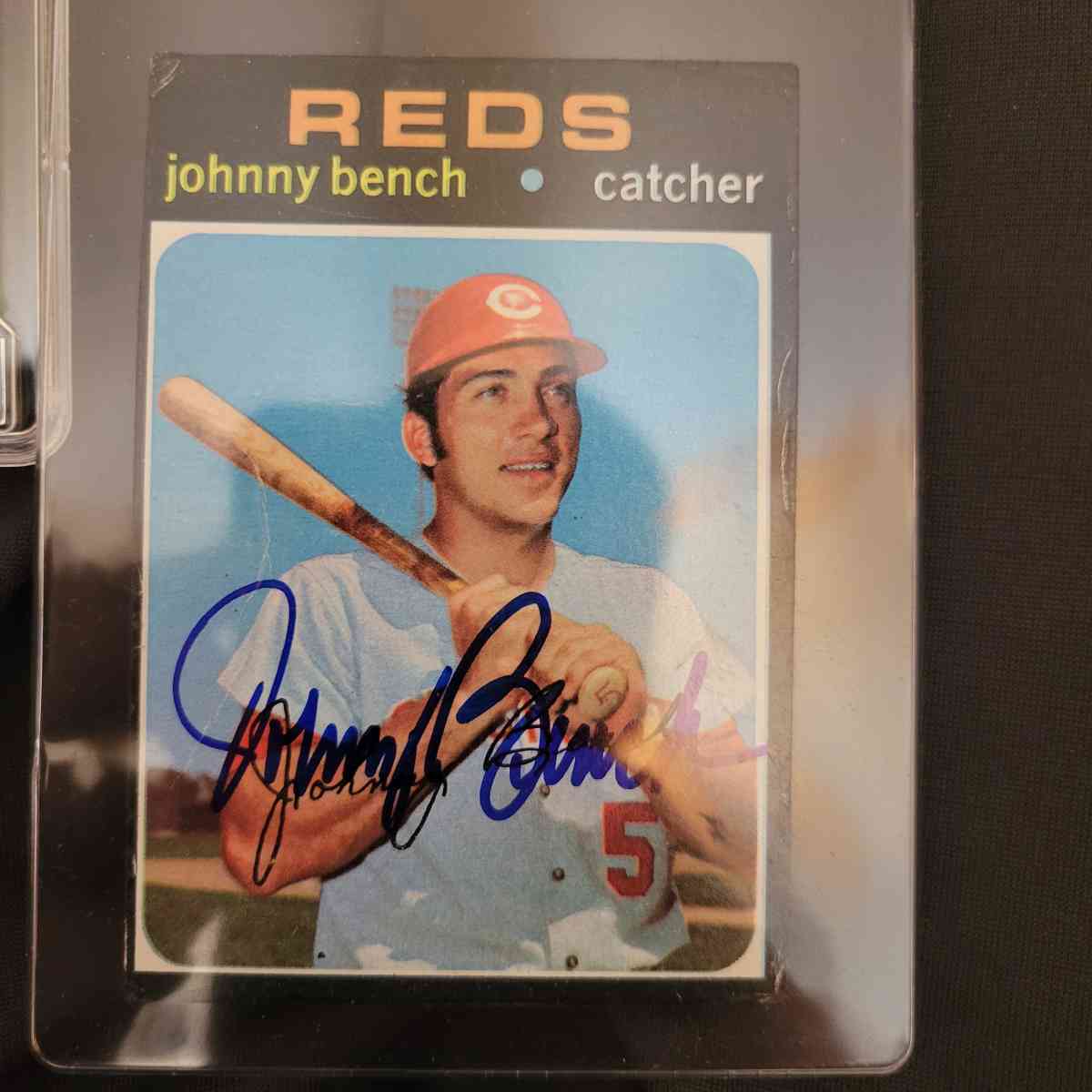 johnny bench 1971 topps card autographed