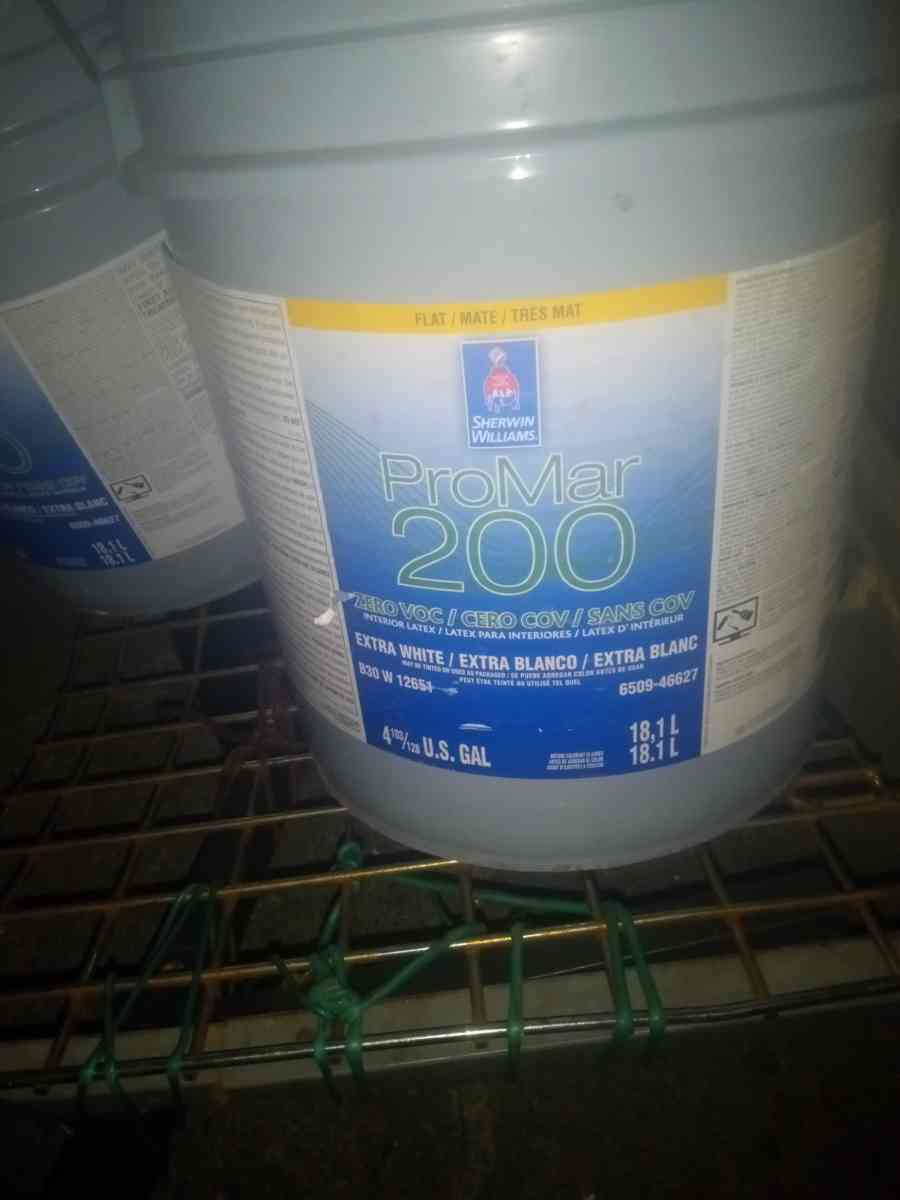 SherwinWilliams promar 200 extra White 5 gal 4 total