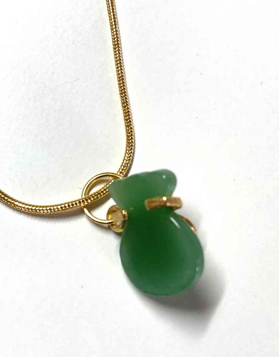2pcs Jade Jadeite Money Pocket Pendant Necklace