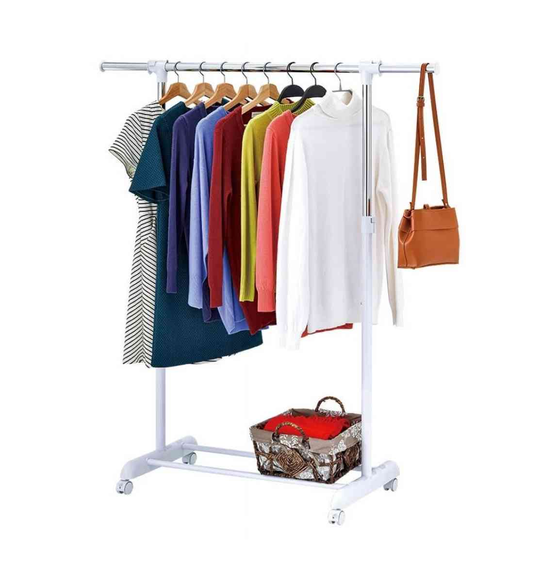 2 White Rolling Racks