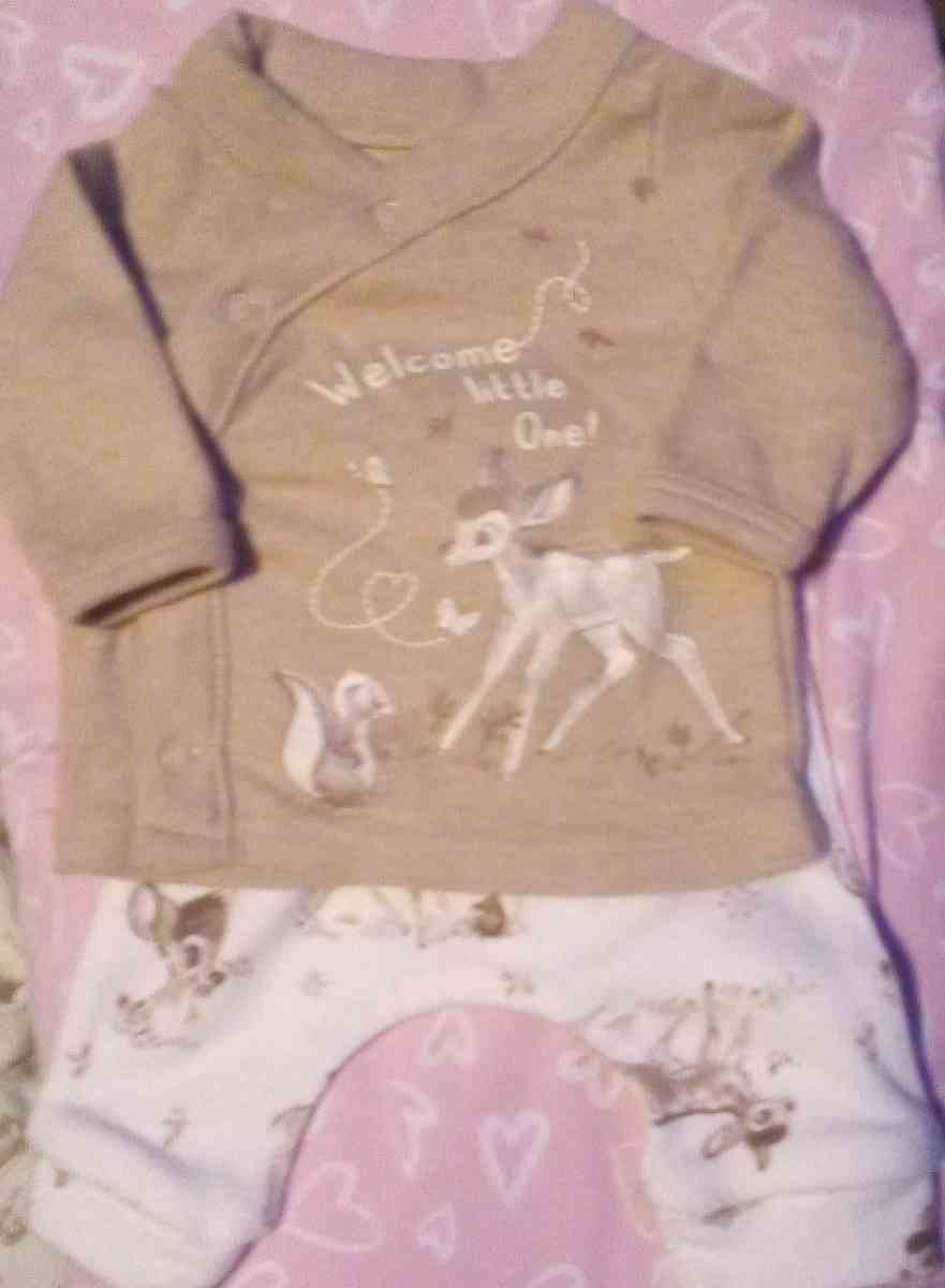 Baby Disney Bambi Preemie 3 piece set with matching headband