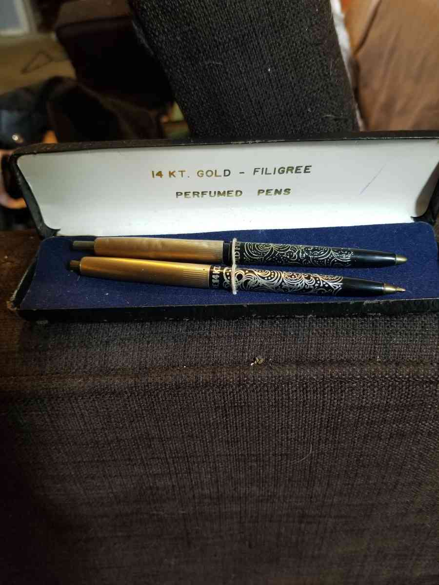 14k gold filigree perfumed pens