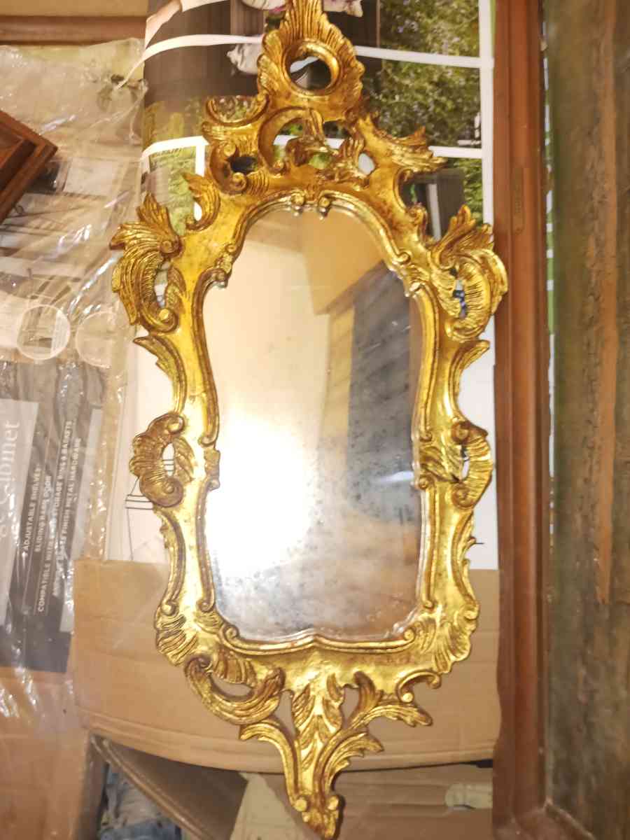 glit hand carved  antique mirror