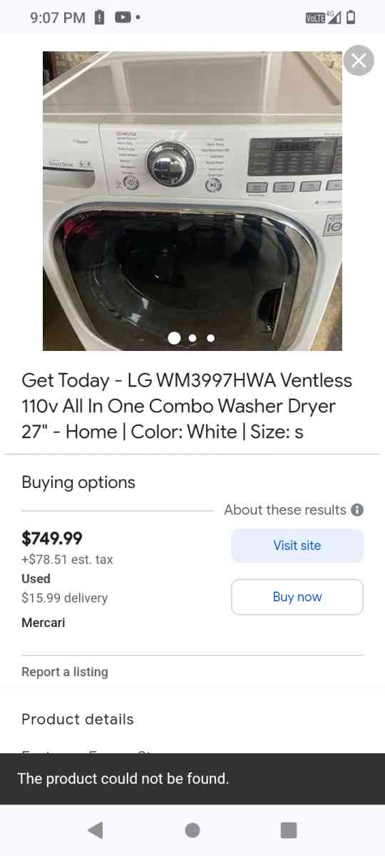 LG all in one smart washer and dryer machine