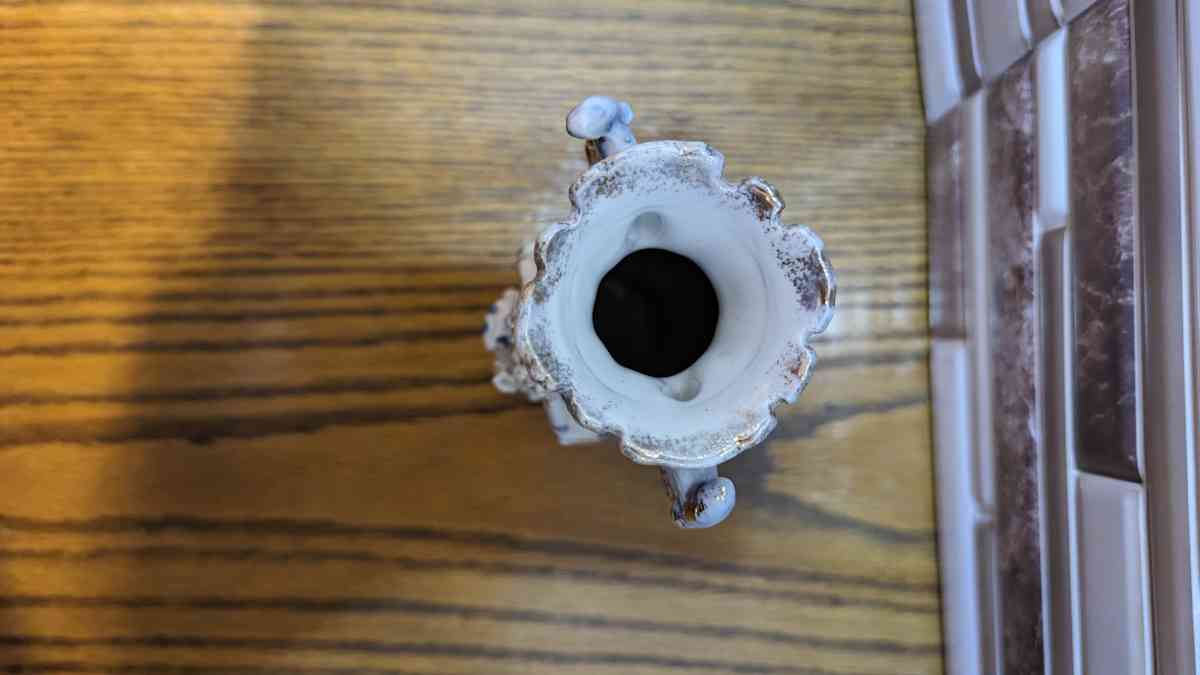 Vintage Victorian  Vase With A 3D Woman Inset Holding Flower