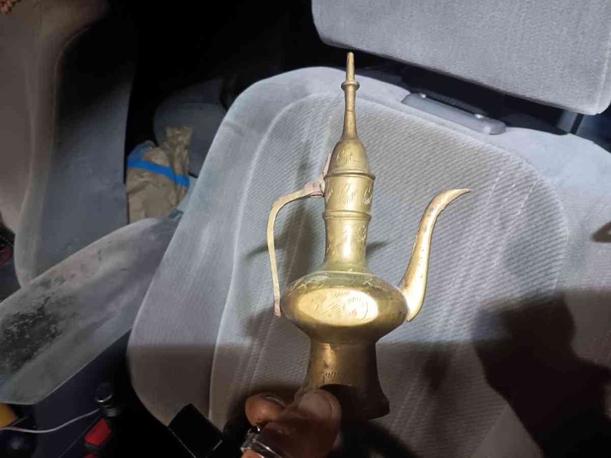 vintage brass pitcher Indian brass jug solid brass large car