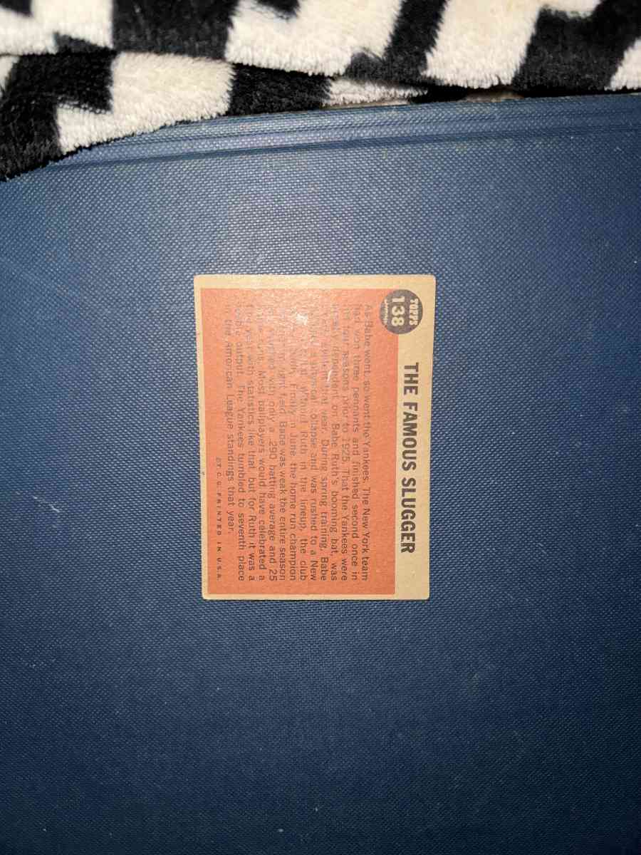 1962 The Famous Slugger Baseball Card Topps 138