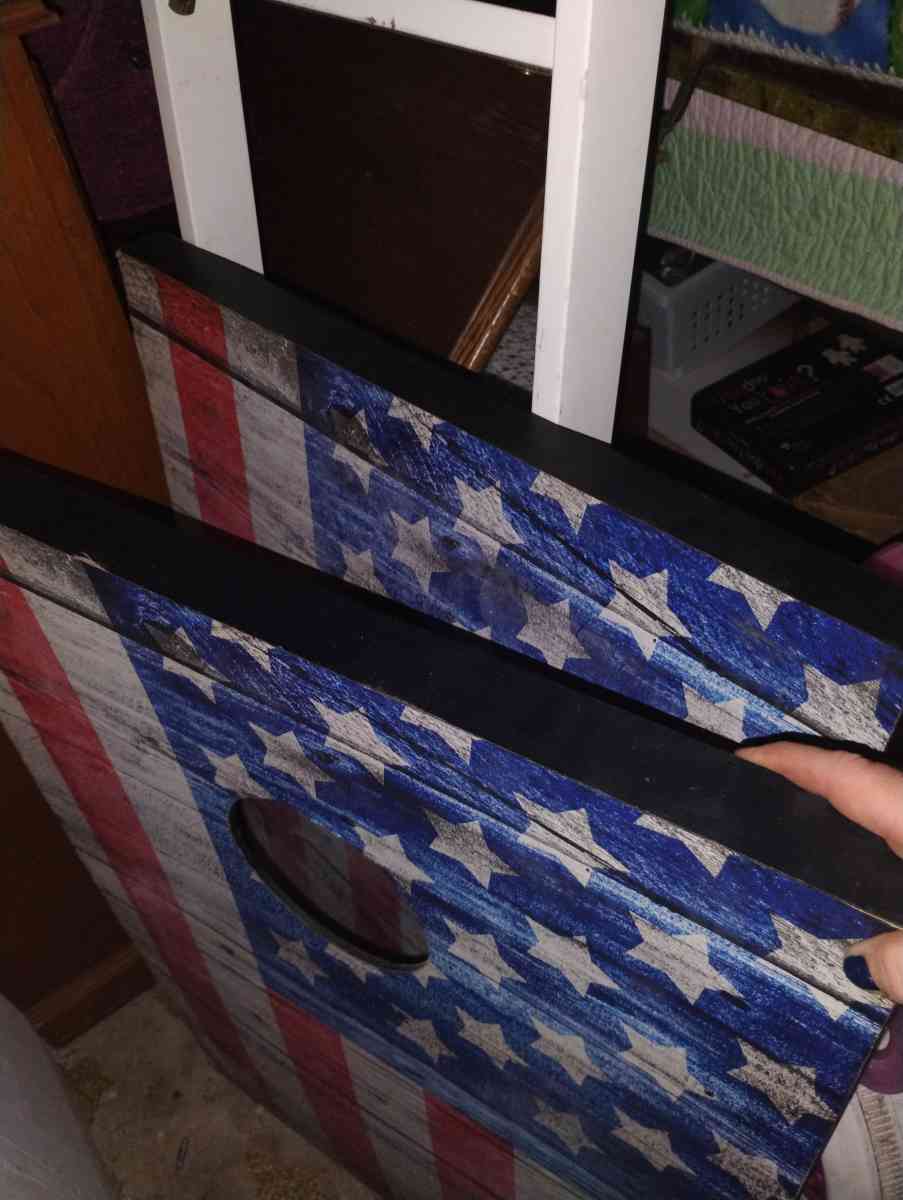 American flag cornhole boards