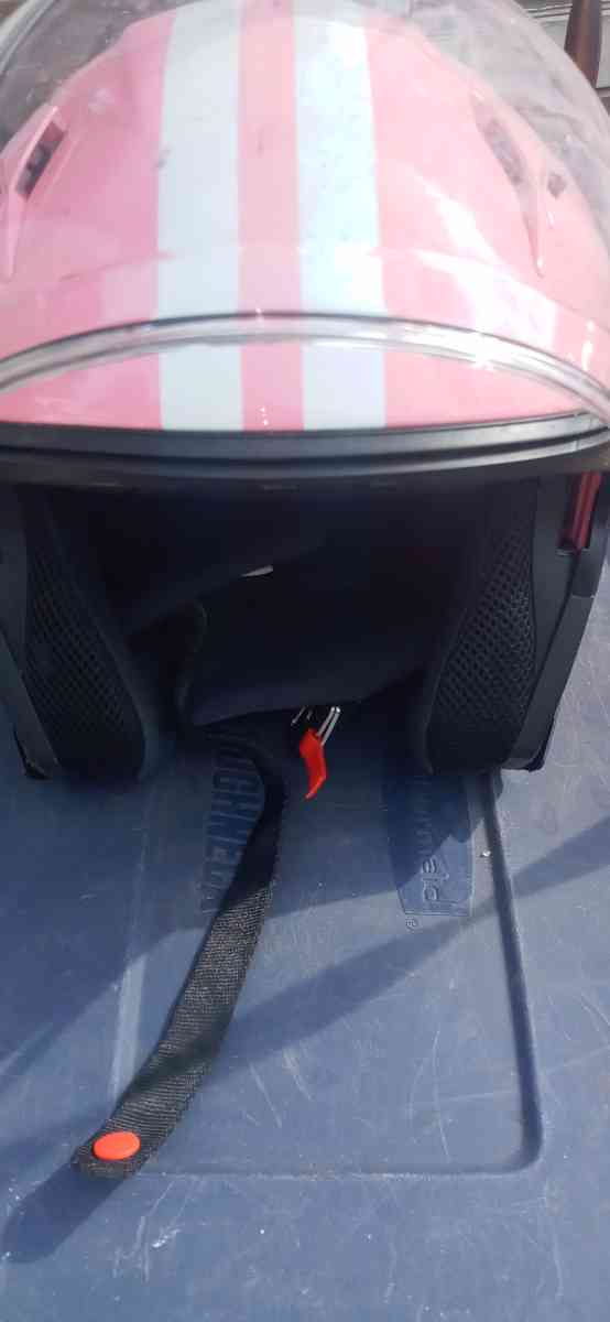 DOT pink motorcycle helmet