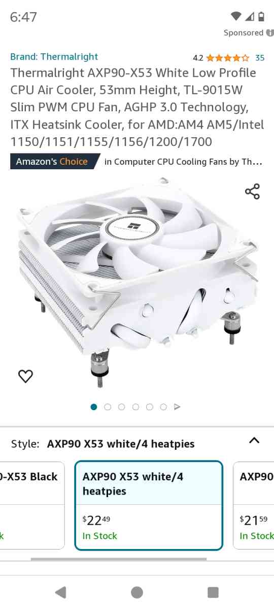 classic low profile CPU cooler