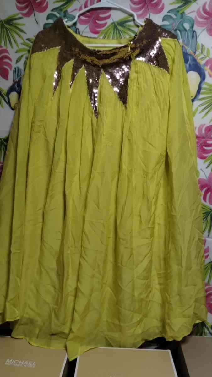 Cynthia Rowley yellow sequin Starburst skirt