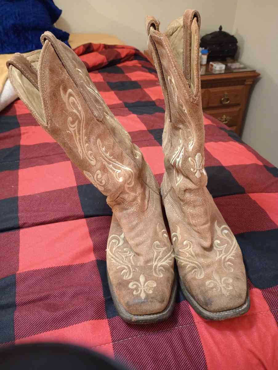 Womens Western Square Toe Boots Size 7