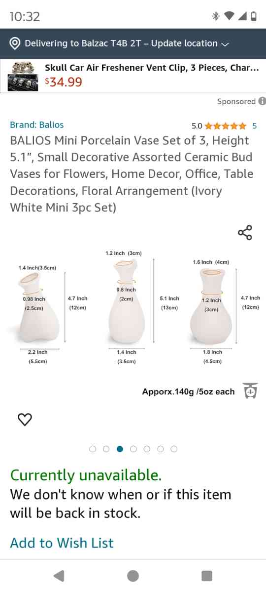 mini porcelain vase set of 3