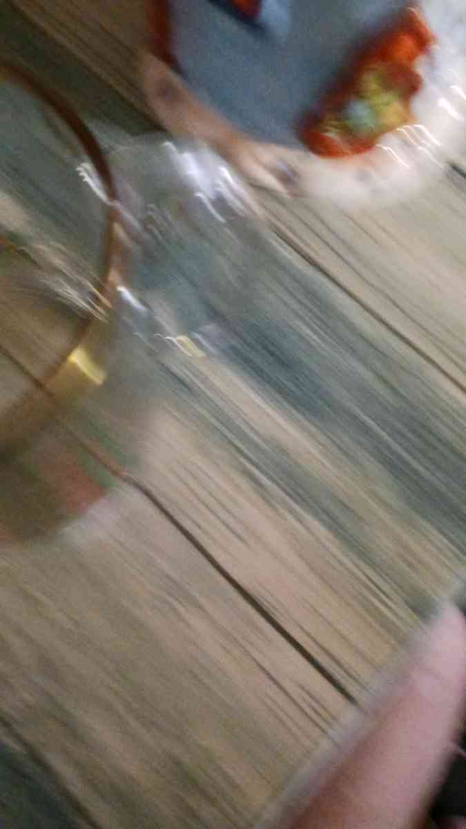 vintage clear gold rimmed mug with Holly berries