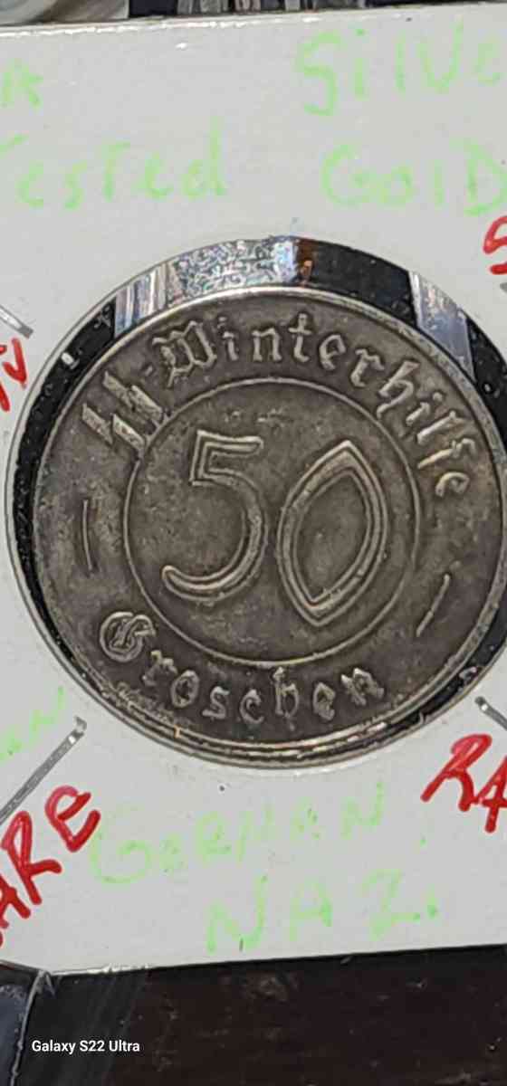 wwii 90 percent silver 50 groschen german NZI