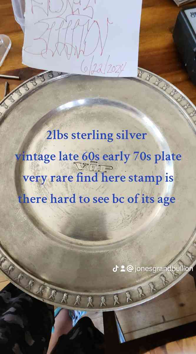2lbs sterling silver late 60s early 70s playboy  plate