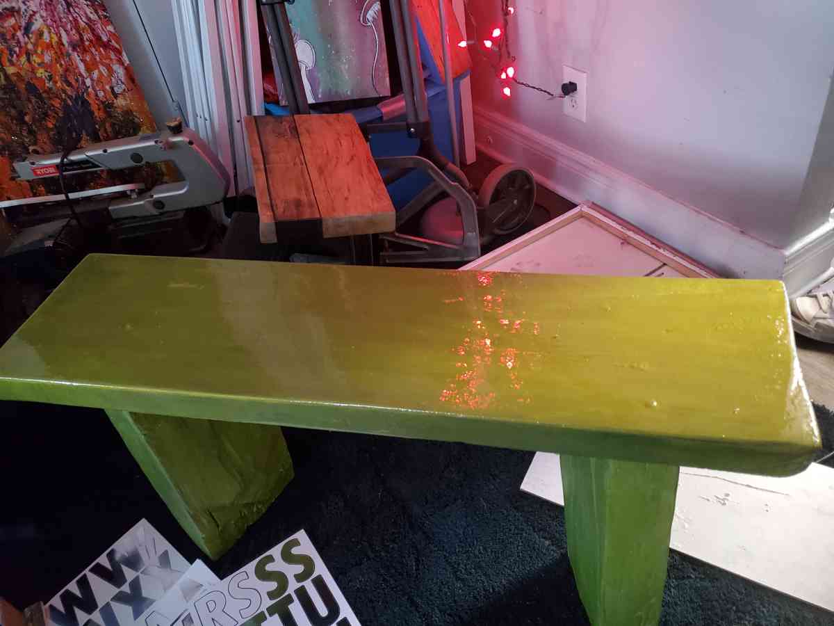 solid oak wood bench