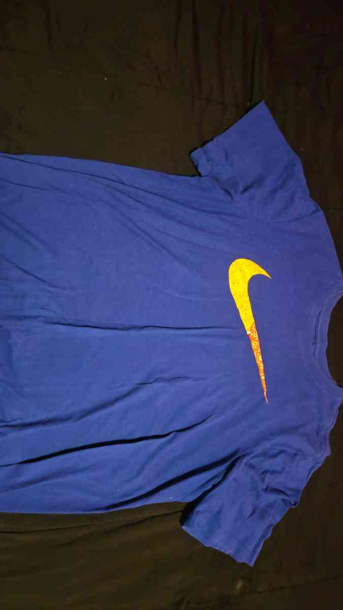 Nike Blue and Orange Mens Shirt