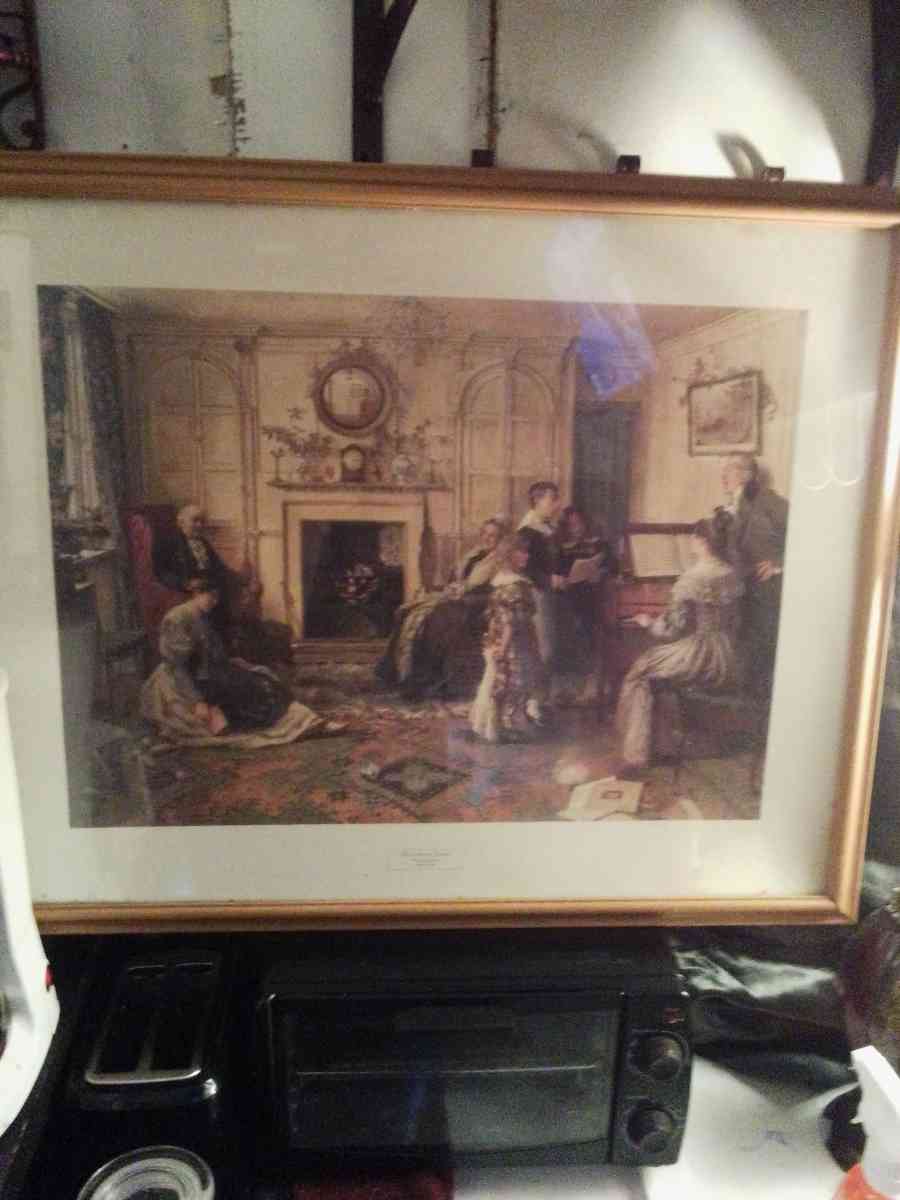 antique pitchure under glass