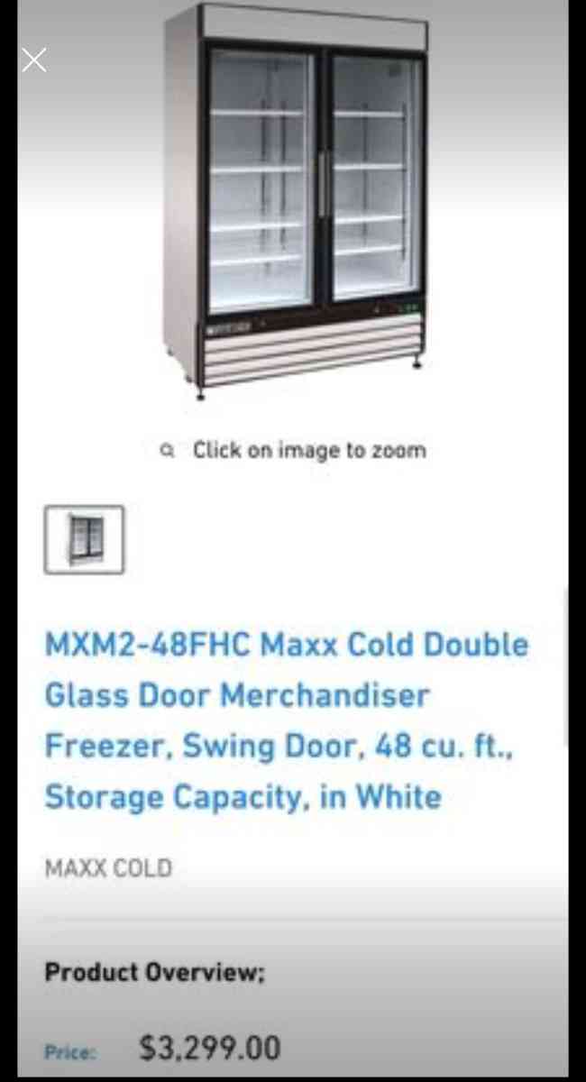 Double Door Refrigerator New MaxCold 48 Cu Ft RRR Appliances