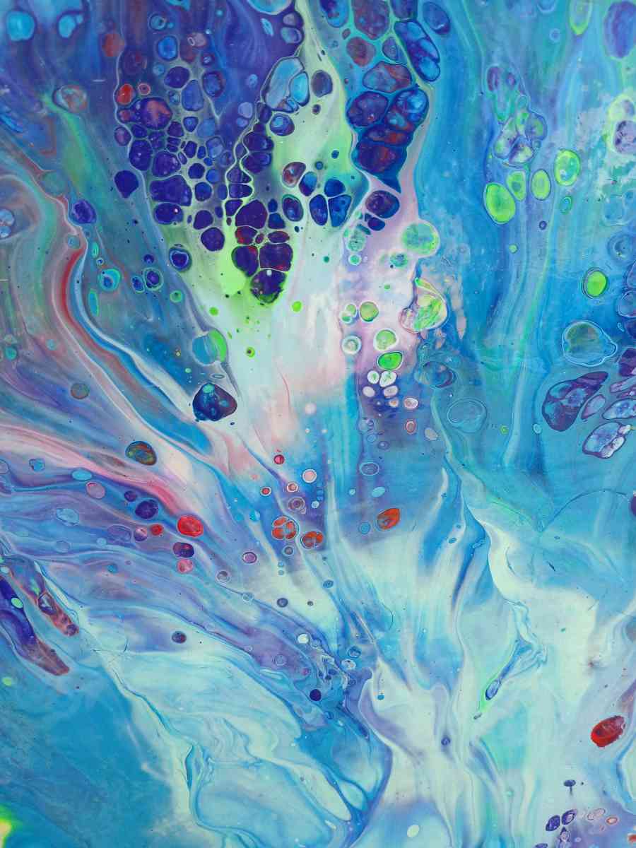 Jungle Brain Waves Absract Acrylic Paint Poured 12x16 Stretc