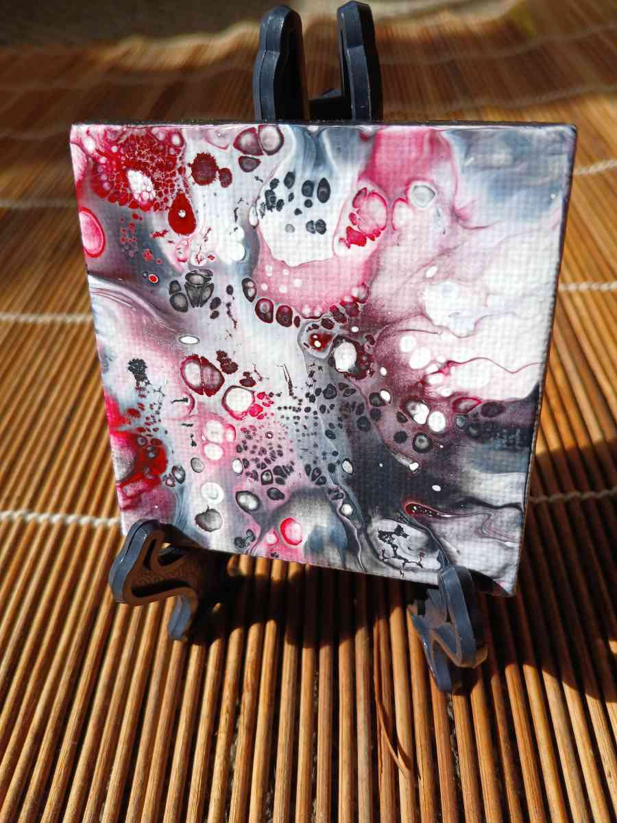 Orb Aftermath Acrylic Pour Painted Magnetic Stretched Canvas