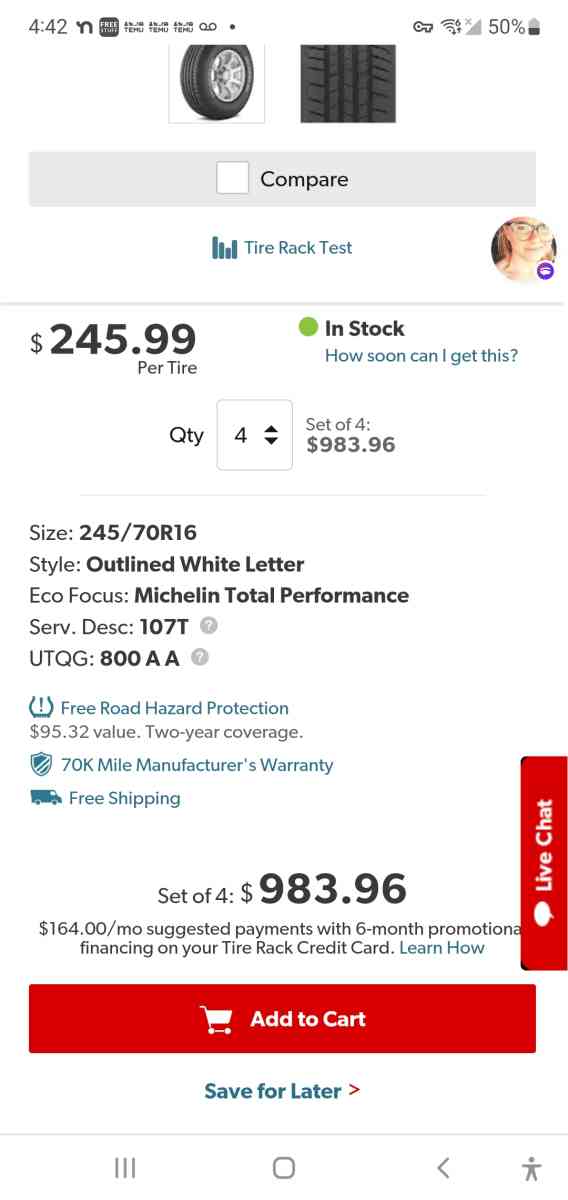 Michelin Defender LTX MS 24570R16