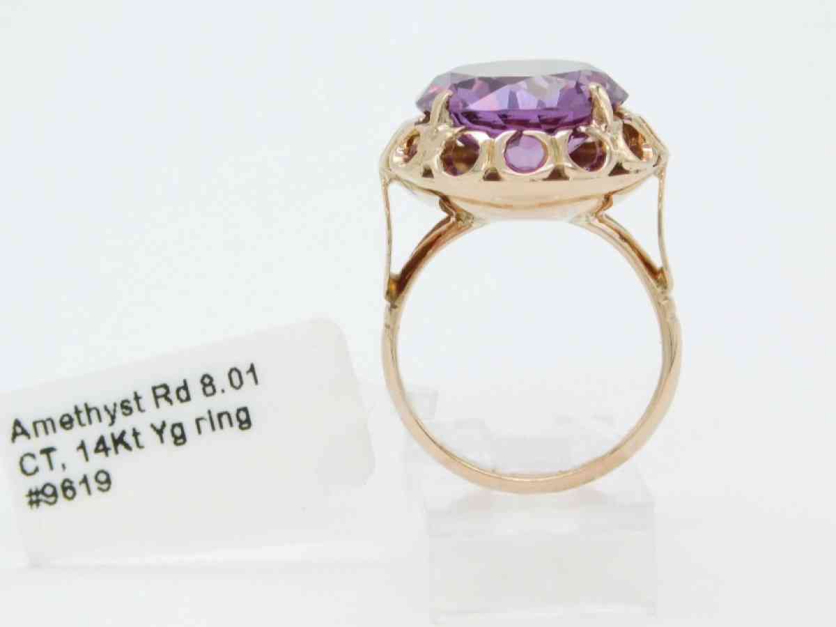 14k gold  yellow natural Amethyst
