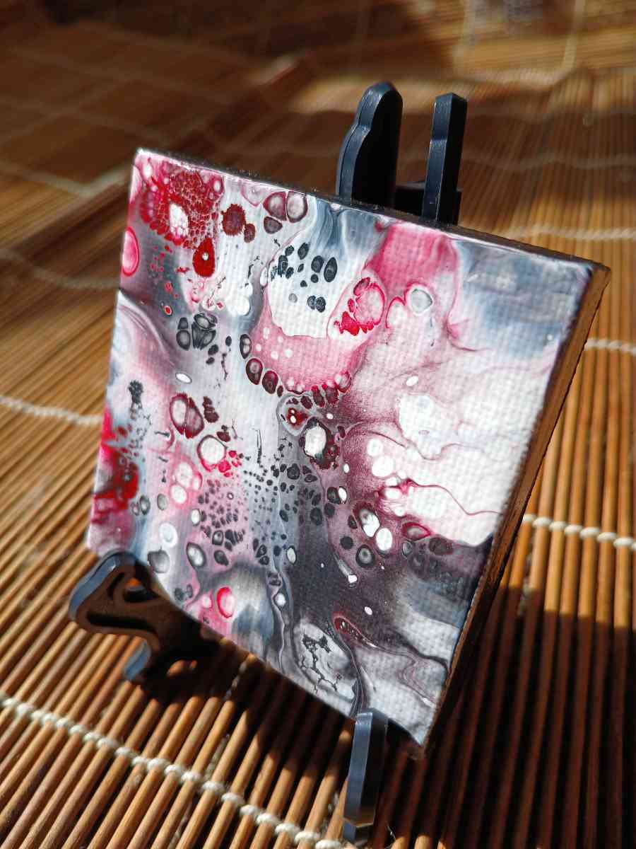 Orb Aftermath Acrylic Pour Painted Magnetic Stretched Canvas