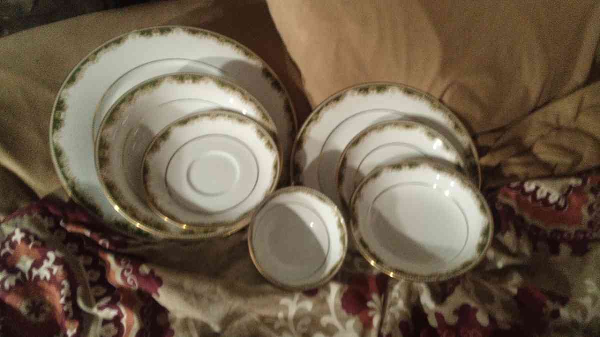 noritake china dishes with ailer plated spoons and forks