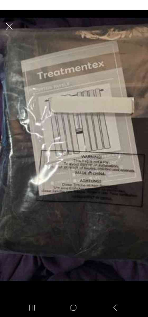 black lace curtains brand new in packaging