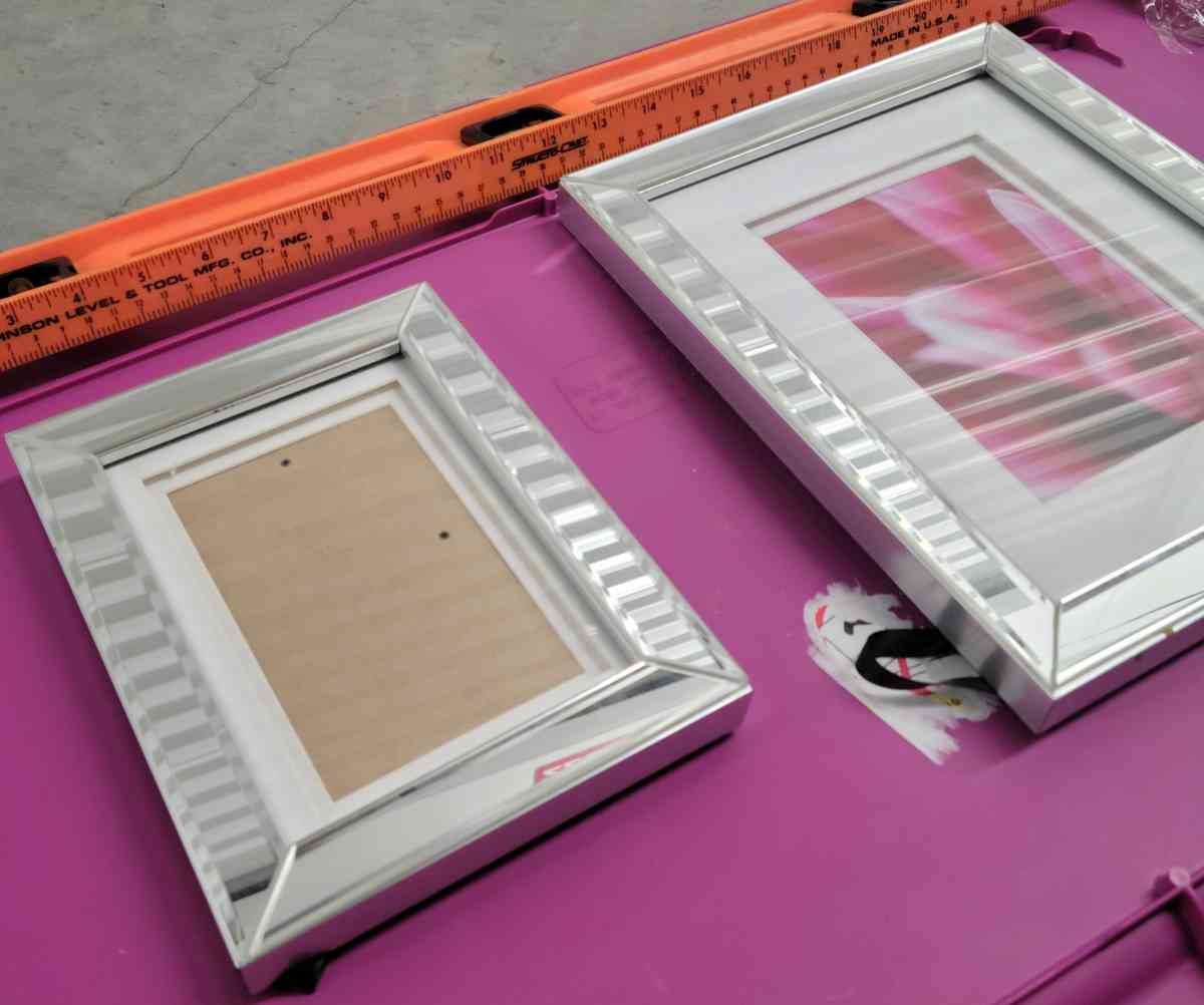2 Contemporary Style Mirrored Picture Frames 5x7 and 8x10