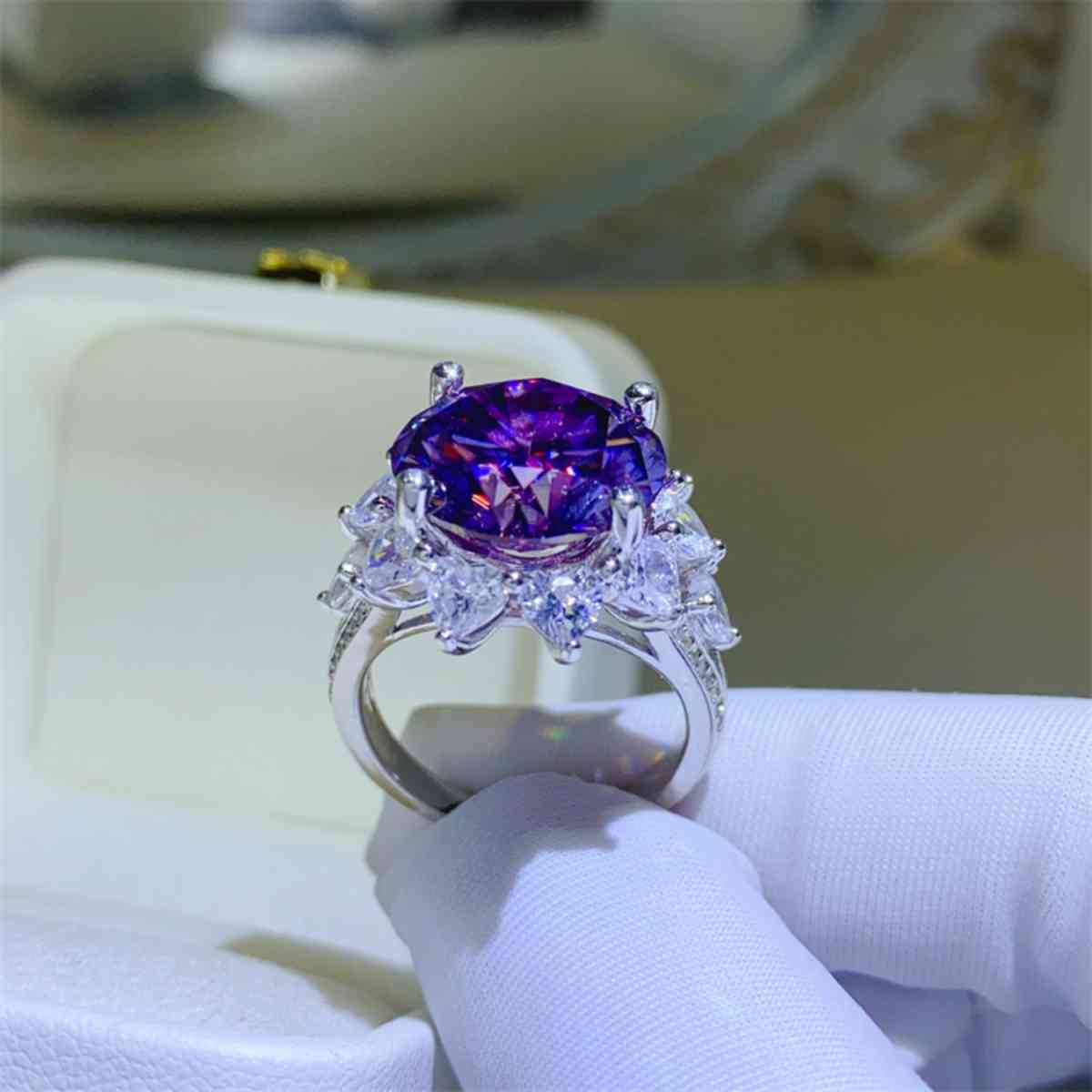 Moissanite Flower Shape Ring
