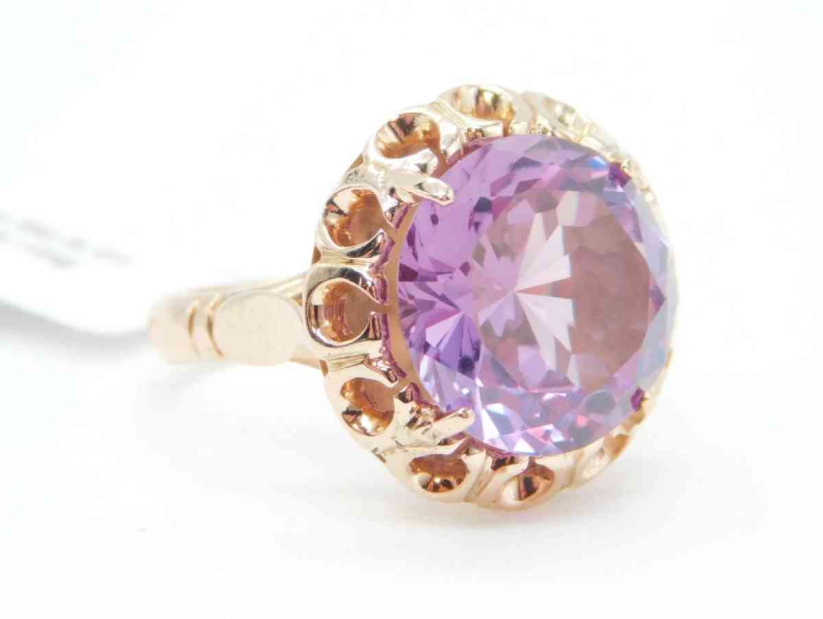 14k gold  yellow natural Amethyst