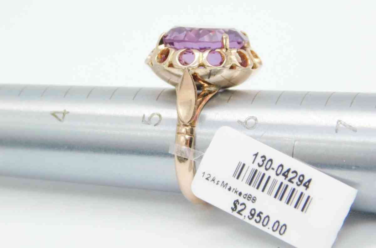 14k gold  yellow natural Amethyst