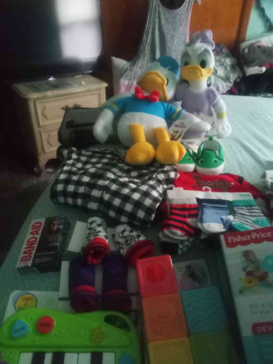 new baby clothes shoes changing pad