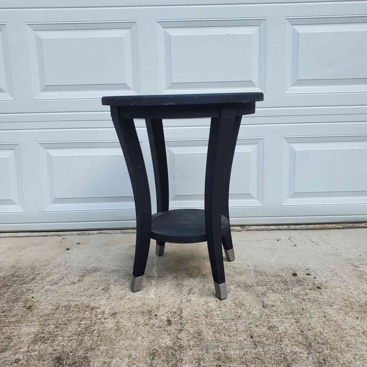 Black Wood Side Table  21 x 26 Tall  RRR Furniture
