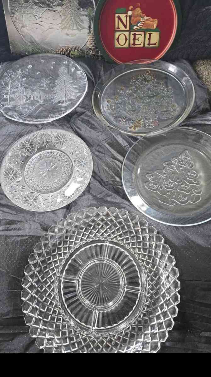 Glass Cookie and Relish serving platters