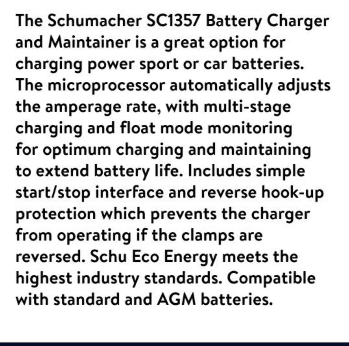 New Open Box Schumacher Battery Charger