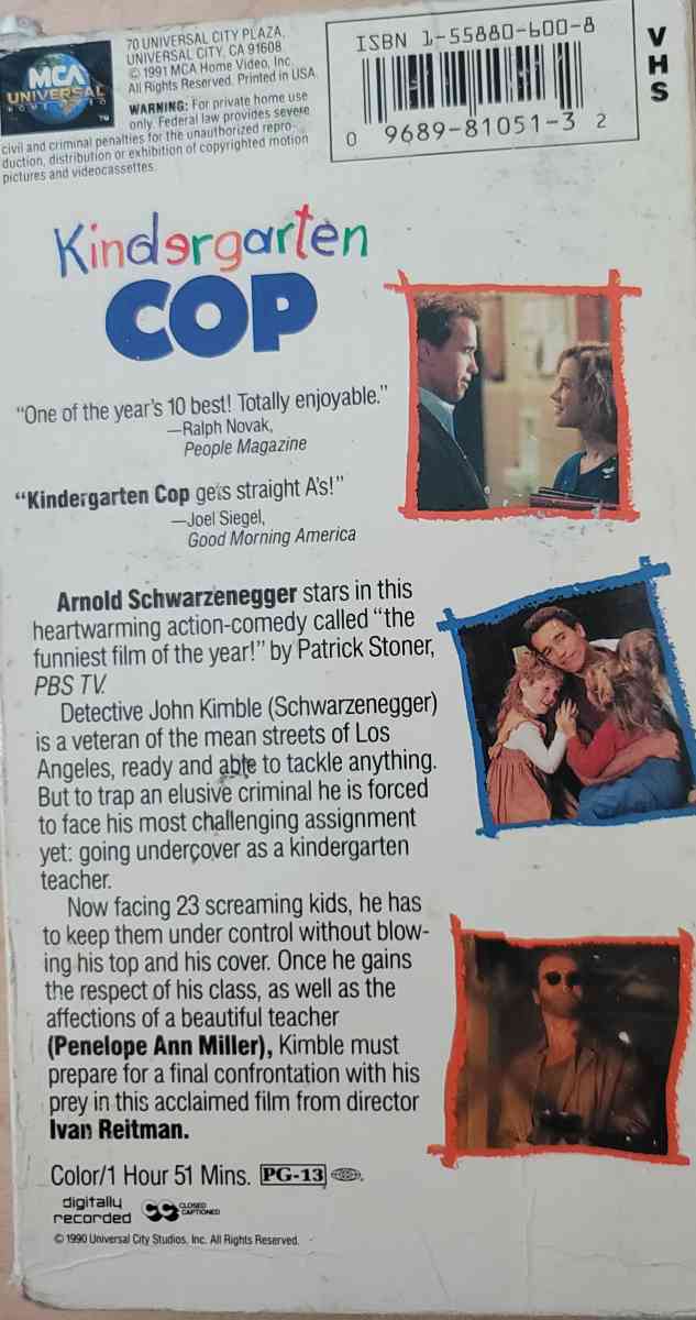 Kindergarten Cop VHS movie cheap