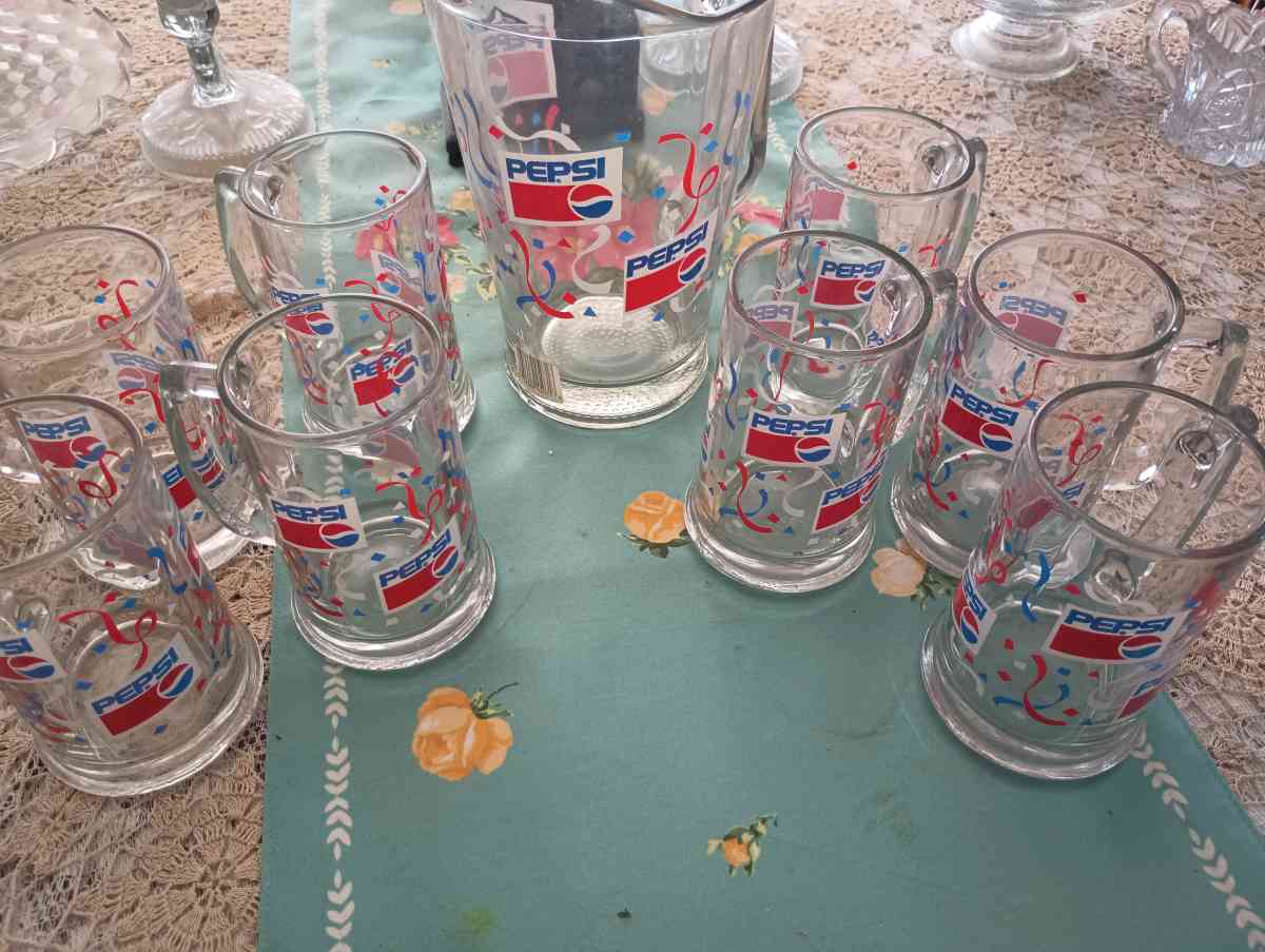 Pepsi Pitcher and mugs