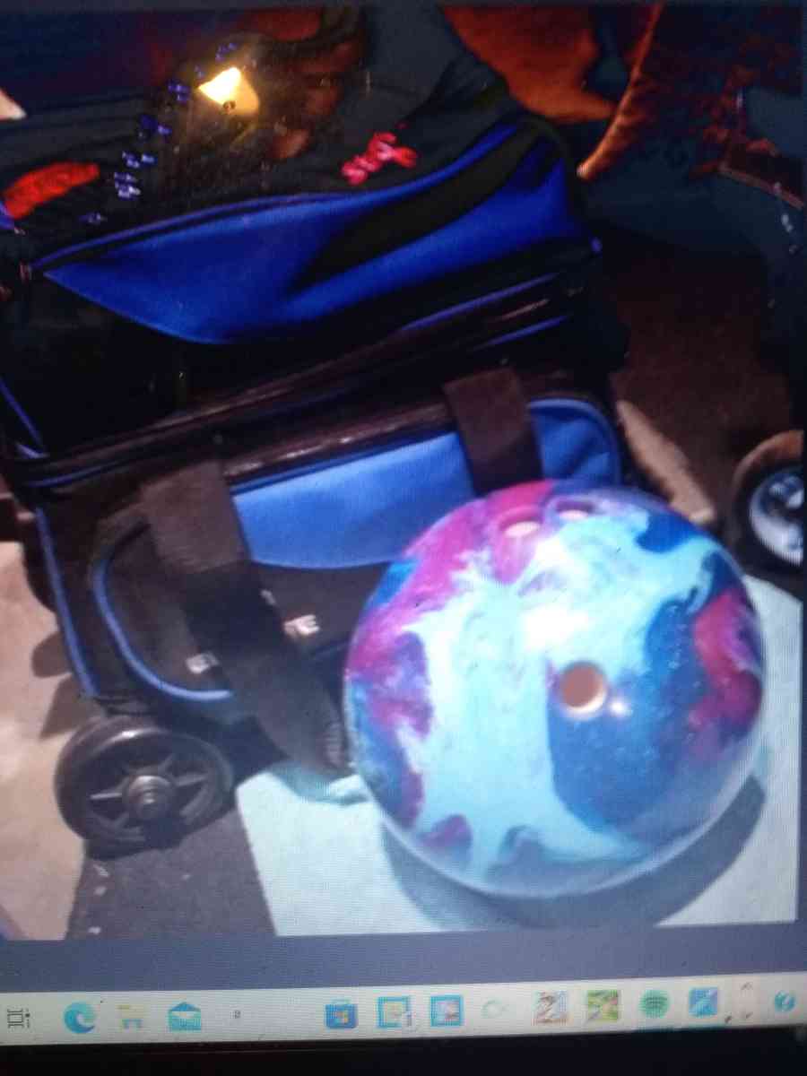 Bowling ball  bag and shoes