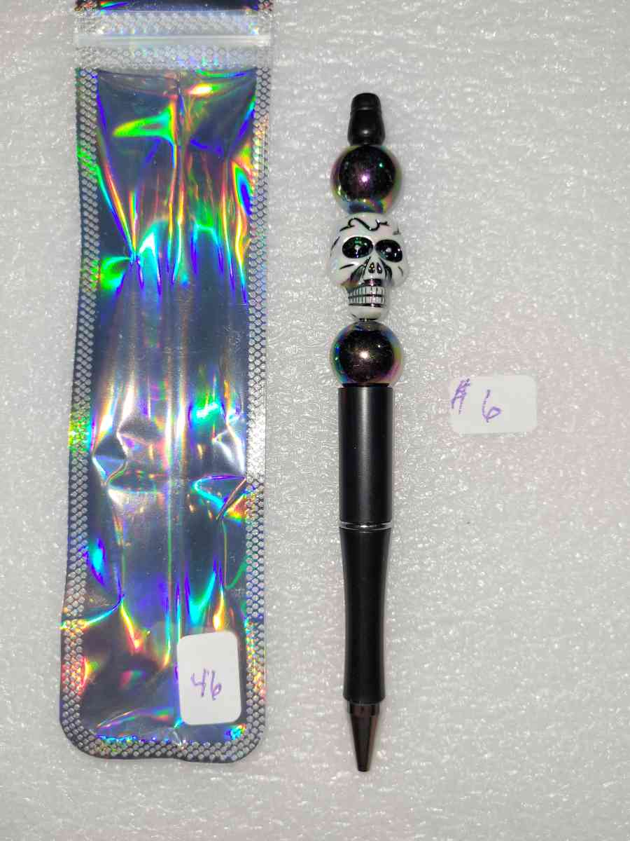 Hand beaded pens   Black ink