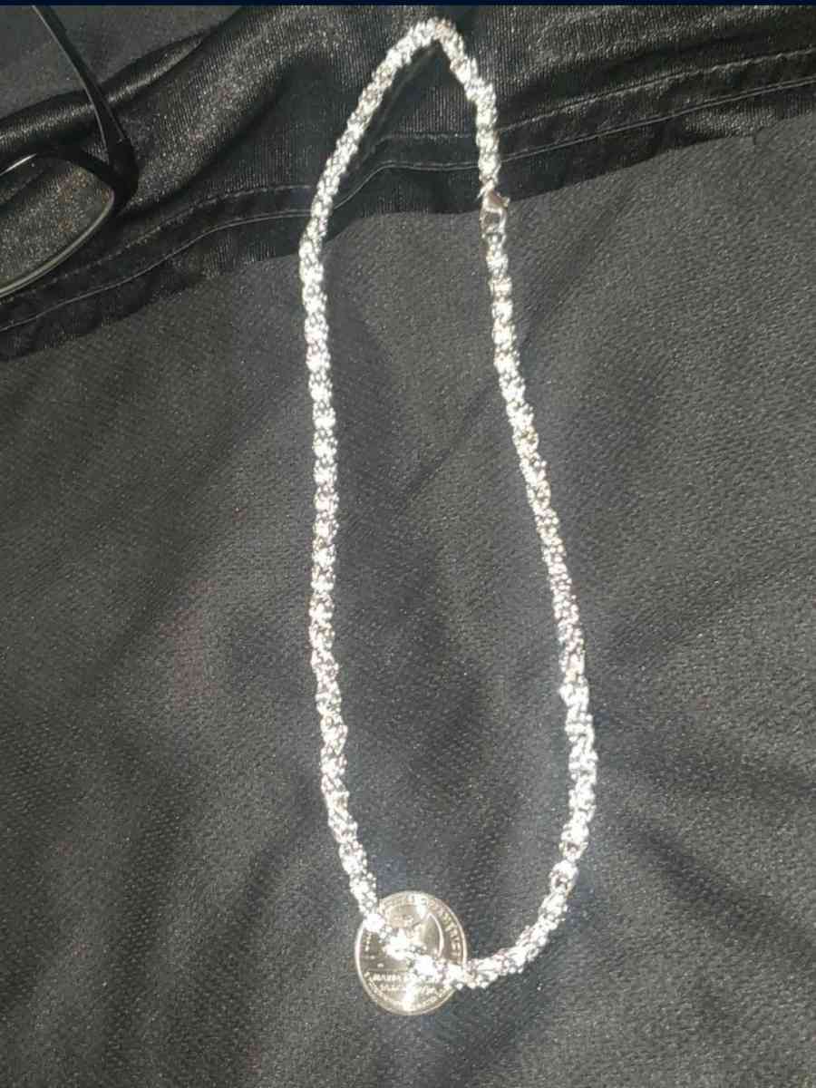 brand new silver 20in 6mm thick bamboo style necklace