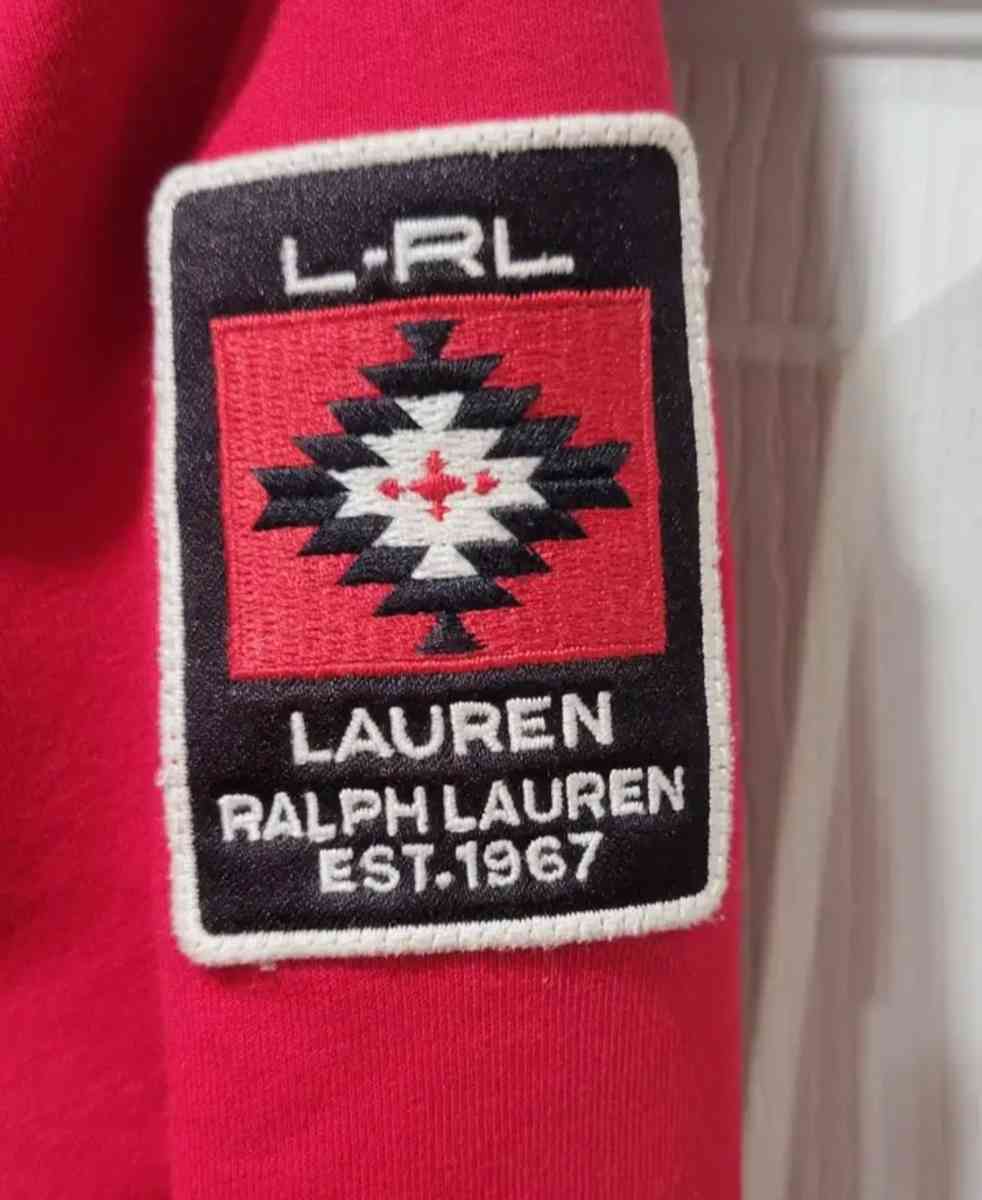 LRL Ralph Lauren Red and Black Hooded Athletic Jacket Woman