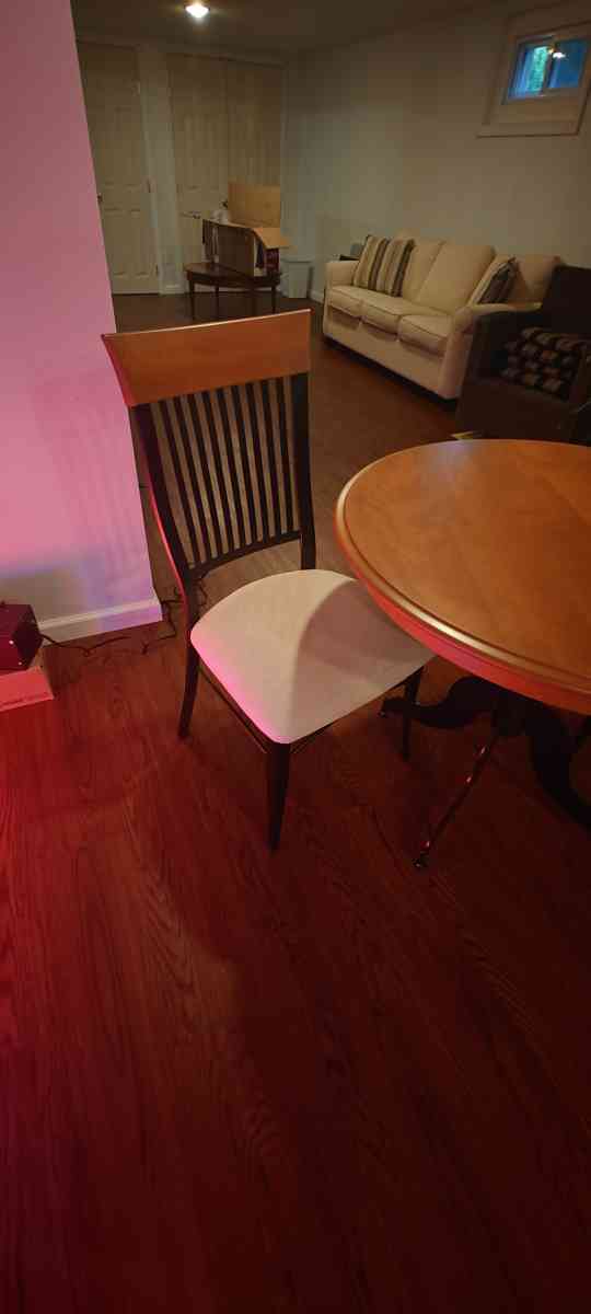 3 Piece Dining Room Set  Solid Maple Table w 2 Mid Century C