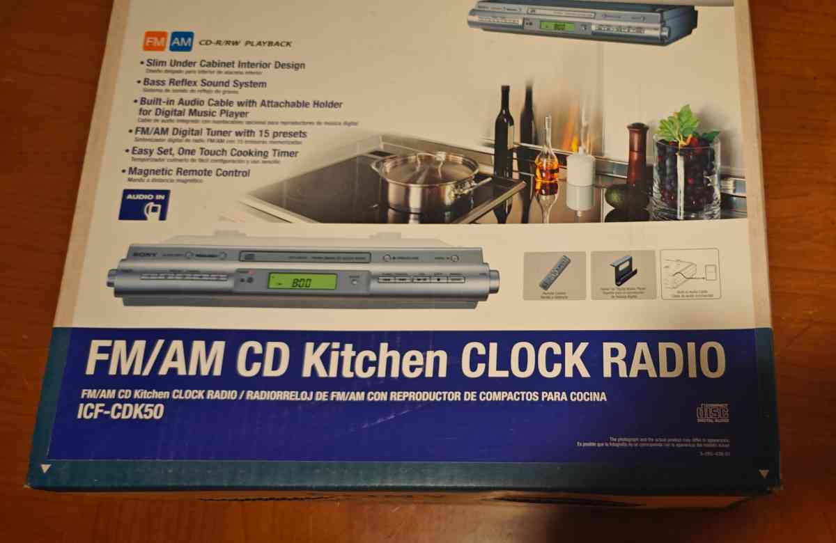 Sony FM AM CD KITCHEN CLOCK RADIO ICFCDK50