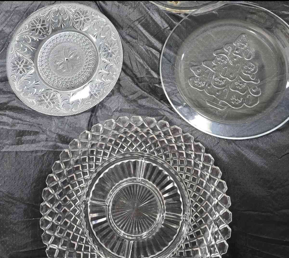 Glass Cookie and Relish serving platters