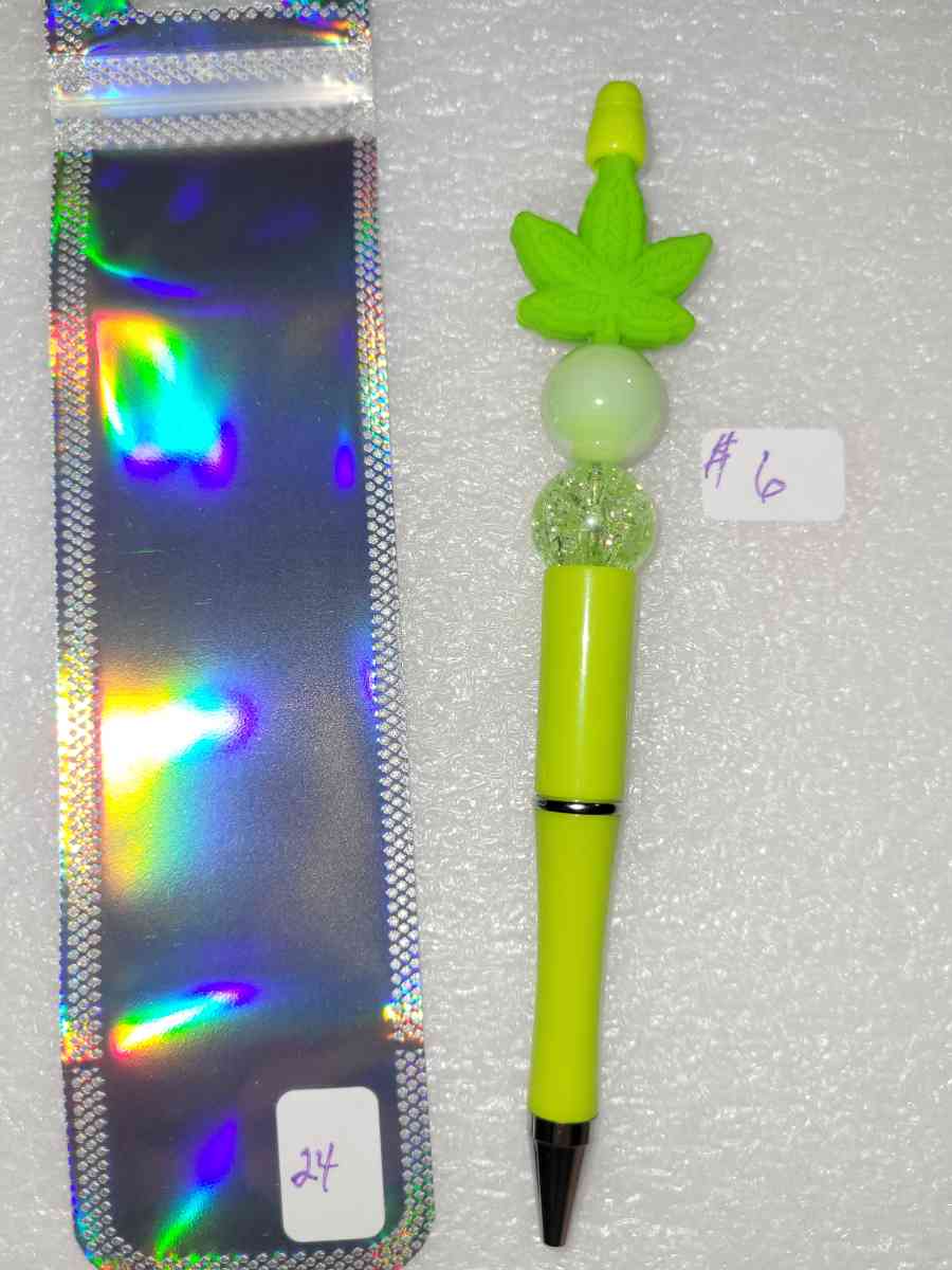 Hand beaded pens   Black ink